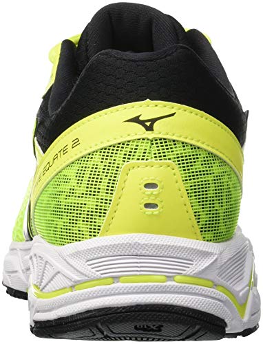 Mizuno Wave Equate 2, Zapatillas de Running Hombre, Amarillo (Safetyyellow/Black/Fierycoral 10), 45 EU