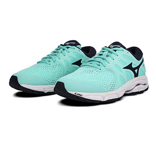 Mizuno Wave EQUATE 4 (W), Zapatillas Deportivas Mujer, Ice Green/NavyBlazr/Silver, 40 EU