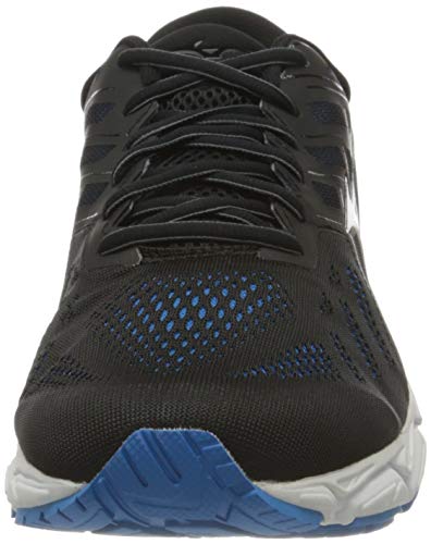 Mizuno Wave Flash CC, Zapatillas Hombre, Black/White/Diva Blue, 45 EU