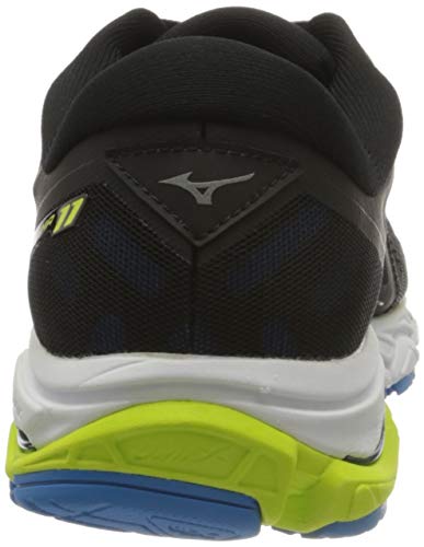 Mizuno Wave Flash CC, Zapatillas Hombre, Black/White/Diva Blue, 45 EU