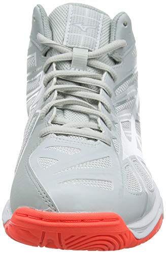 Mizuno Wave Hurricane 3 Mid, Zapatillas de Voleibol Unisex Adulto, Gris Glaciergray Dark Shadow Fiery Coral 60, 36.5 EU