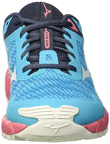 Mizuno Wave Ibuki 3, Zapatillas para Carreras de montaa Mujer, Scubablue Tearose Blanco, 38.5 EU