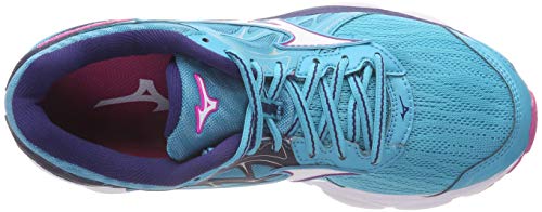 Mizuno Wave Inspire 14, Zapatillas de Running Mujer, Azul (Peacockblue/White/Fuchsiapurple 07), 36.5 EU