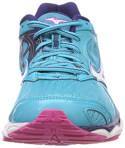 Mizuno Wave Inspire 14, Zapatillas de Running Mujer, Azul (Peacockblue/White/Fuchsiapurple 07), 36.5 EU