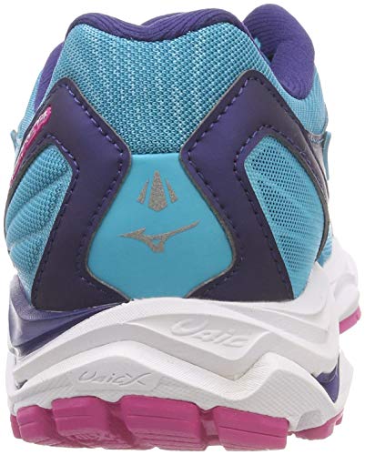 Mizuno Wave Inspire 14, Zapatillas de Running Mujer, Azul (Peacockblue/White/Fuchsiapurple 07), 36.5 EU