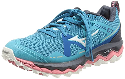 Mizuno Wave Mujin 7, Zapatillas para Carreras de montaa Mujer, Scubab Snowwht Mykonosb, 42 EU