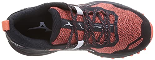 Mizuno Wave Mujin 8, Zapatillas de Trail Running Mujer, LivingCoral/Obsidian/Fudge, 40 EU