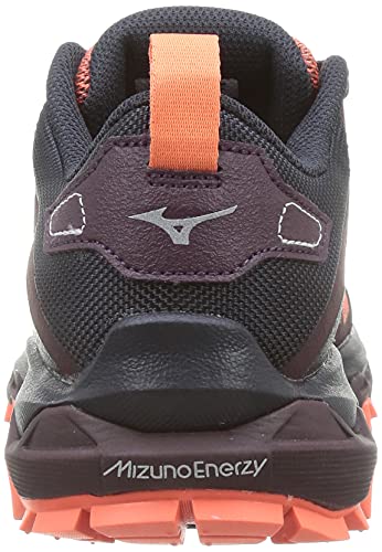 Mizuno Wave Mujin 8, Zapatillas de Trail Running Mujer, LivingCoral/Obsidian/Fudge, 40 EU