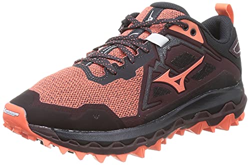 Mizuno Wave Mujin 8, Zapatillas de Trail Running Mujer, LivingCoral/Obsidian/Fudge, 40 EU