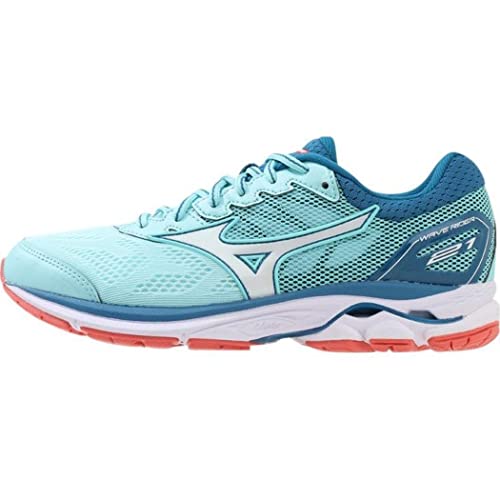 Mizuno Wave Rider 21 Wos, Zapatillas de Running Mujer, Multicolor (Aquasplash/White/bluesapphire 65), 37 EU