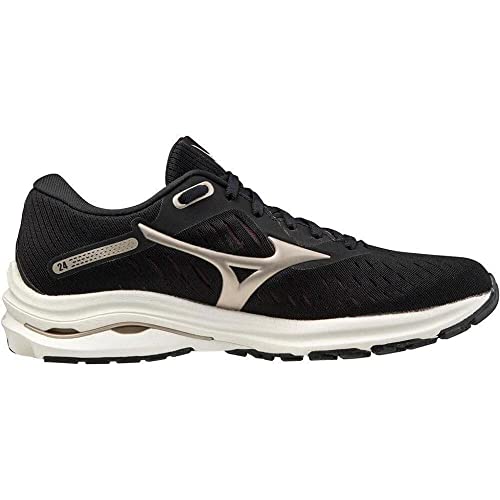 Mizuno Wave Rider 24 (W), Zapatillas de Running Mujer, Blk/PlatinumGold/Fudge, 39 EU