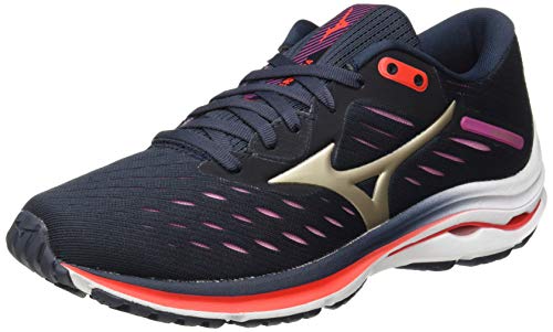 Mizuno Wave Rider 24, Zapatillas Mujer, Indiaink Pgold Ignitionr, 37 EU