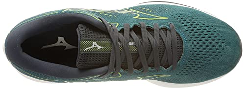 Mizuno Wave Rider 25, Zapatillas de Running Hombre, Harbor Blue/Lime Green/India Ink, 42.5 EU