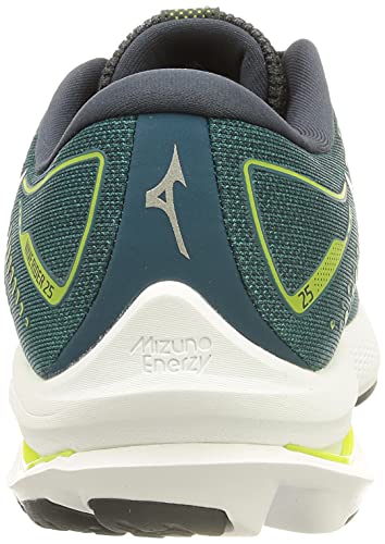 Mizuno Wave Rider 25, Zapatillas de Running Hombre, Harbor Blue/Lime Green/India Ink, 42.5 EU