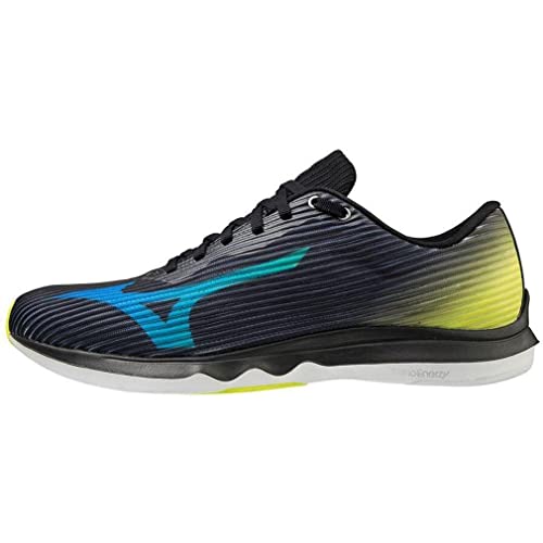 Mizuno Wave Shadow 4, Zapatillas para Correr de Carretera Unisex Adulto, Black/Blue/Safety Yellow, 44 EU