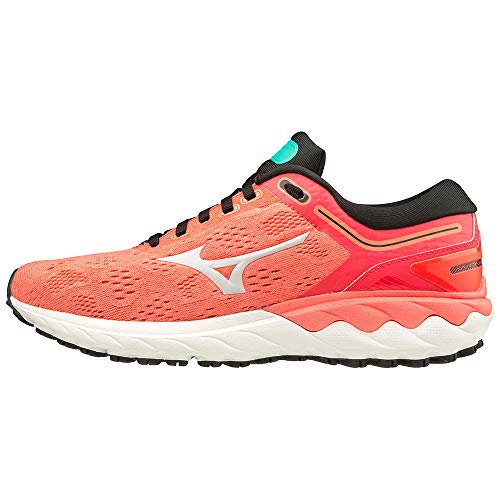 Mizuno Wave SKYRISE (W), Zapatillas de Running Mujer, Fiery Coral 2/Nimbus Cloud/Atlan, 39 EU