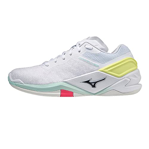 Mizuno Wave Stealth Neo, Zapatilla de Balonmano Mujer, White Sky Captain Clearwater, 40.5 EU
