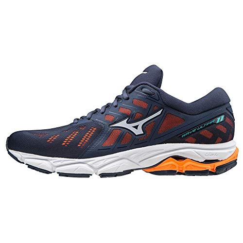 Mizuno Wave Ultima 11, Zapatillas de Running Hombre, Mood Indigo/Arctic Ice/SOrange, 44.5 EU