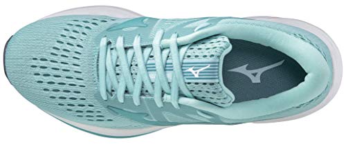 Mizuno Women's Wave Inspire 17 Running Shoe, Eggshell Blue-Turquoise, 9