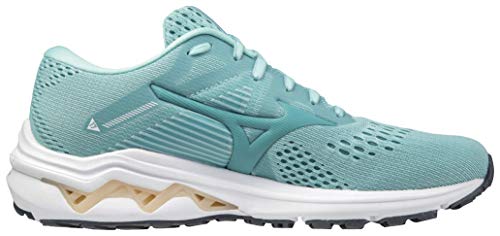 Mizuno Women's Wave Inspire 17 Running Shoe, Eggshell Blue-Turquoise, 9