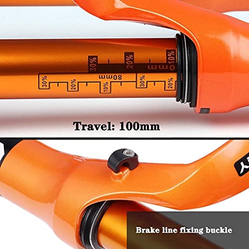 MJCDNB 26"27,5" 29"Aleación de magnesio Suspensión de Horquilla neumática Bicicleta de montaña Horquilla MTB Bloqueo Manual/Bloqueo Remoto - Naranja