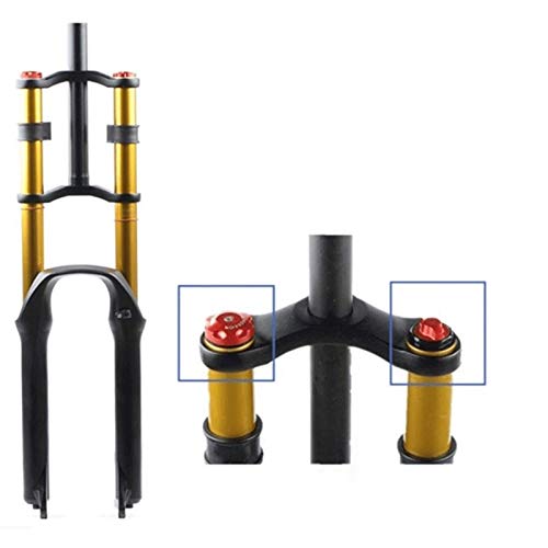 MJCDNB Horquilla de suspensión de Bicicleta 26/27,5/29"MTB Doble Hombro hidráulico Rappel Freno de Disco de amortiguación DH/Am/FR 1-1/8" QR Travel 130mm