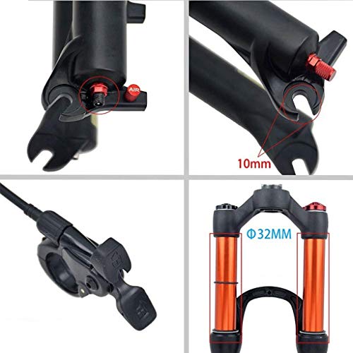 MJCDNB Horquilla de suspensión de Bicicleta MTB 26/27,5/29 Pulgadas Freno de Disco con Resorte neumático Tubo Recto 1-1/8"Viaje 120mm Eje de Bloqueo ABS Bicicleta 9mmQR