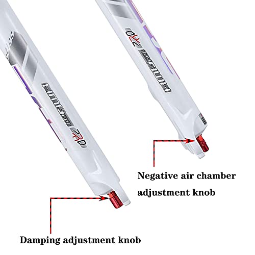 MJCDNB Horquilla de suspensión para Bicicleta de montaña, aleación de magnesio, Horquillas Delanteras MTB de 26/27,5 Pulgadas, cámara de Aire Doble con Tapa Superior