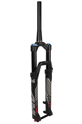 MJCDNB Horquilla Delantera de Bicicleta 26"/ 27,5 '' / 29 '' Horquilla de suspensión de Aire MTB Amortiguador de Impacto de Bicicleta Tubo de Cono de Ajuste de amortiguación 1-1/2" Bloqueo Manual /