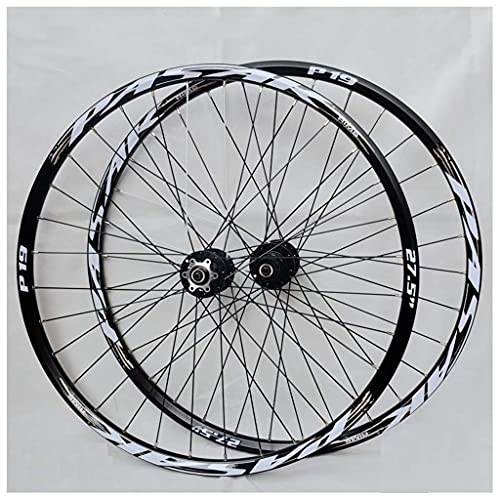 MJCDNB Juego de Ruedas de Bicicleta MTB 26/27,5 Pulgadas, Doble Pared, llanta de aleación, buje de Casete, rodamiento Sellado, Freno de Disco QR, 24 Orificios, 7-11 velocidades