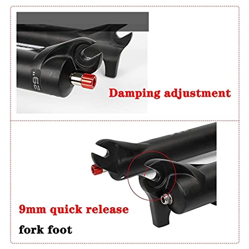 MJCDNB MXFK01 Bicicleta de montaña 26 27,5 29 Pulgadas Horquilla Delantera de Aire MTB Aleación de magnesio, Horquilla de suspensión de Ajuste de Rebote 9 mm QR