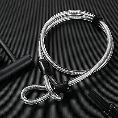 MJJCY Accesorios para Bicicletas Anti Robo U Bloqueo de Alta Seguridad con Tienda de Cable Flex Puertas Soporte de Motocicletas Ciclismo Ciclismo Bicicletas de Trabajo Pesado (Color : Black)