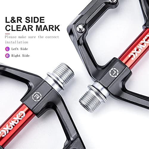 MJJCY Densidad MTB Pedales Bicicletas de Aluminio Pedal Montaña Urbano BMX Partes de Carretera Sellado RODAMIENTO Plataforma Plana Plataforma Integral Accesorios para Bicicletas Huso