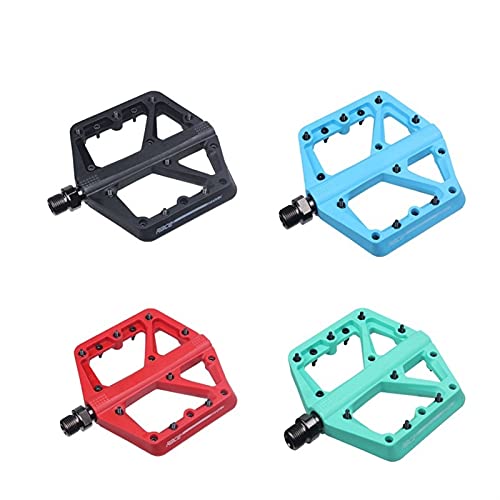 MJJCY Densidad Pedales de Bicicletas MTB Plataforma de Nylon reposapiés Papitán de montaña Paddle Grip Pedalen Rodamientos Pájaros Ciclismo Pie Hold Huso (Color : Bianchi Green)