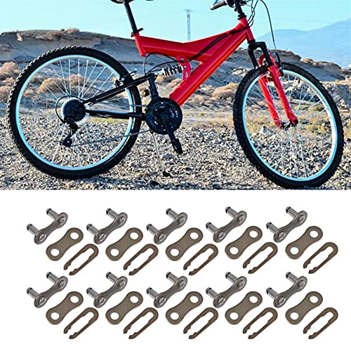 MJJCY reparado 10pcs Bike Bike Bike Cadena Conector Conector Single Speed ​​Master Link Piezas de Juntas Cadena (Color : Silver)