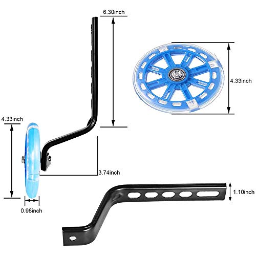 MKSI Ruedas De Entrenamiento para Bicicleta, Niños Entrenamiento Ruedines, Estabilizadores Ruedas Ajustables, Bicicleta Ruedas de Soporte para Bicicleta 12 14 16 18 20 Pulgadas