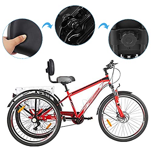 mlloaayo Triciclo Adulto Sillín De Respaldo Universal con Reemplazo De Soporte Respaldo Suave Triciclo De Gran Tamaño Asiento De Bicicleta Y Accesorios para Adultos