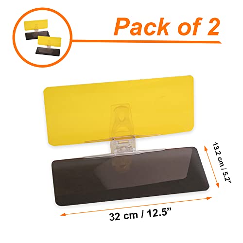 Mobi Lock Parasol de Coche, Extensión TAC (Paquete DE 2) para el día y la Noche Anti-Resplandor, Anti-Deslumbramiento y Anti-UV HD Parabrisas del automóvil
