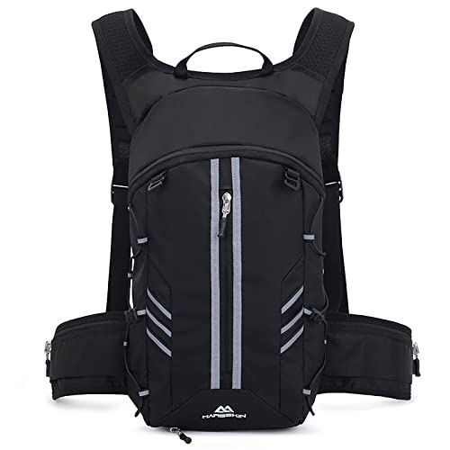 Mochila Ciclismo, Mochila para bicicleta 10L, Mochila de Ciclismo Ligero Impermeable, Plegable, Transpirable, Liviana para Ciclismo, Caminar, Senderismo, Escalada, Correr (Negro)