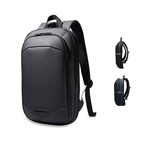 Mochila Hombre 15.6'' Mochila Ordenador Portatil Expandible Impermeable Casual Antirrobo Bolsa Compacta Ligera y Delgada Mochilas Escolares Juveniles para Trabajo Deporte Viaje Negocio Oficina-Negro