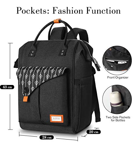 Mochila Mujer con Puerto de USB, Mochila para Portátil 15,6 Pulgadas, Multifuncional Mochila Portátil para Negocio, Viaje, Trabajo