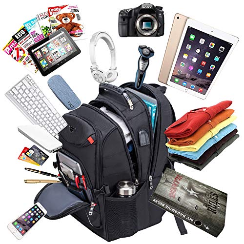 Mochila Portatil Mochila Hombre Mochila Antirrobo Impermeable, 17.3 Pulgadas Puerto USB Trabajo Ordenador Viaje Negocio Multifuncional Diario Escolares Daypacks