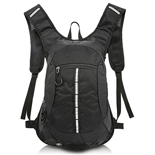 Mochila Trail 15L Impermeable, Mochila Ciclismo Ligera con Funda de Casco y Funda para Hombre y Mujer,Mochila para Excursionismo,Ciclismo,Alpinismo,Senderismo,Camping al Aire Libre