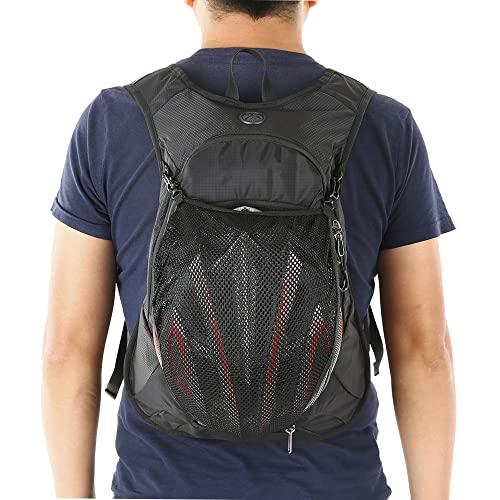 Mochila Trail 15L Impermeable, Mochila Ciclismo Ligera con Funda de Casco y Funda para Hombre y Mujer,Mochila para Excursionismo,Ciclismo,Alpinismo,Senderismo,Camping al Aire Libre