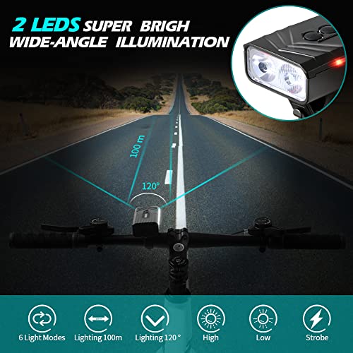 MOCOCITO Luces para Bicicleta LED Luz Bicicleta Recargable USB Luces Bicicleta Delantera y Trasera Luces Bicicleta Impermeable para Ciclismo Carretera y Montaña para la Noche