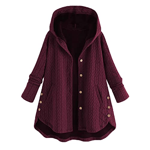 Moda CláSica Moda Casual Color SóLido con Capucha Chaqueta De AlgodóN para Mujer De Un Solo Pecho Longitud Media Irregular