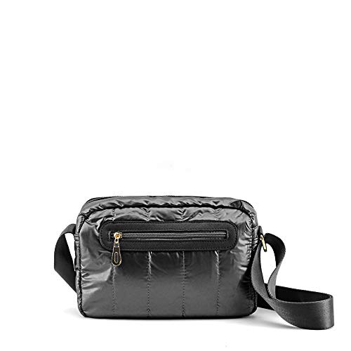 MODELISA - Bolso Bandolera Acolchada Estampado De Letra Para Mujer (Negro)