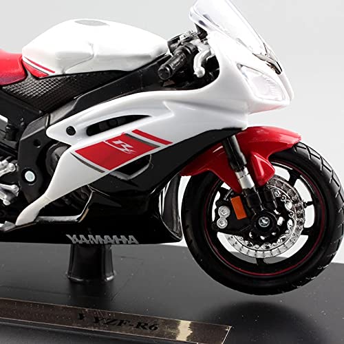 Modelo para Y-amaha YZF-r6 1/18 Escala para Niños Motocicleta Super Sport Race Metal Diecast Bike Modelo Motor Motor Moto Coche