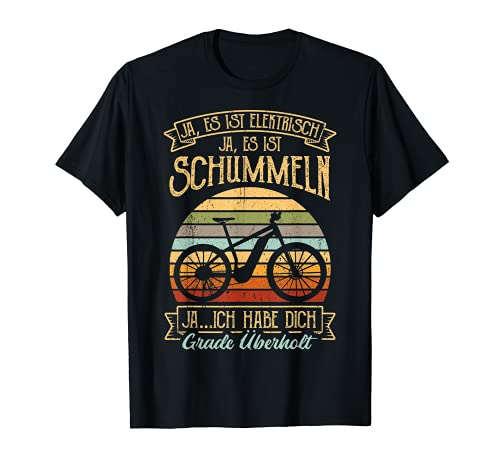 Moderna bicicleta de montaña eléctrica – Sí es eléctrica. Camiseta