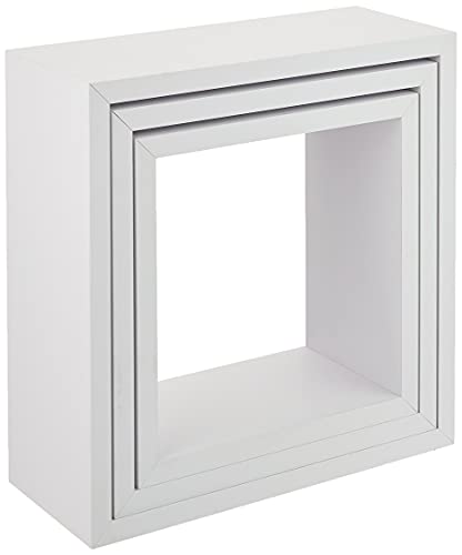 Modul'Home 6RAN789BC - Estantería con Forma de Cubo (Tablero DM, 11,8 x 30 x 30 cm), Tablero/Madera DM, Blanco, 3 Tallas 23 cm/26,5 cm/30 cm